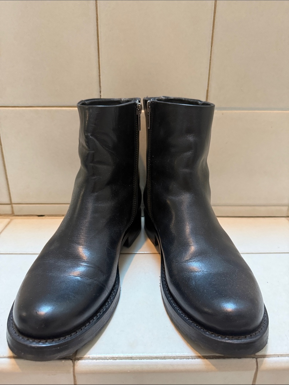 Frye Black Leather Ankle Booties - Picture 4 of 9